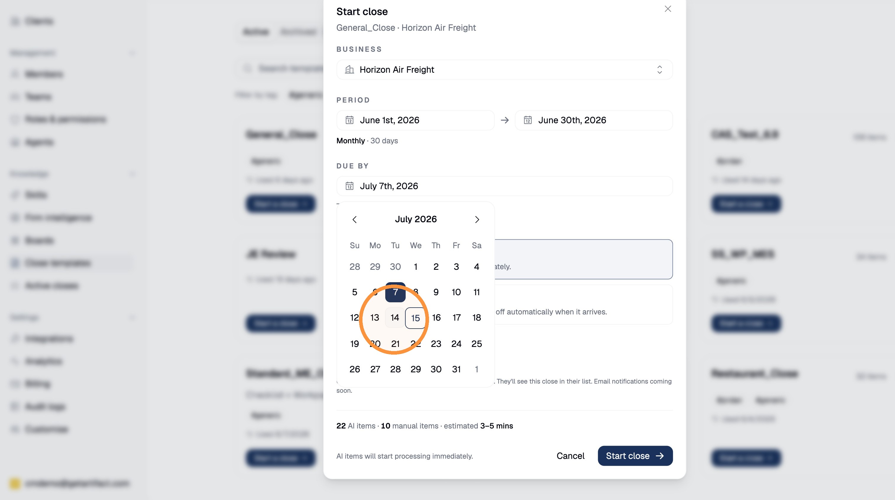 Due by date set to July 14, 2026