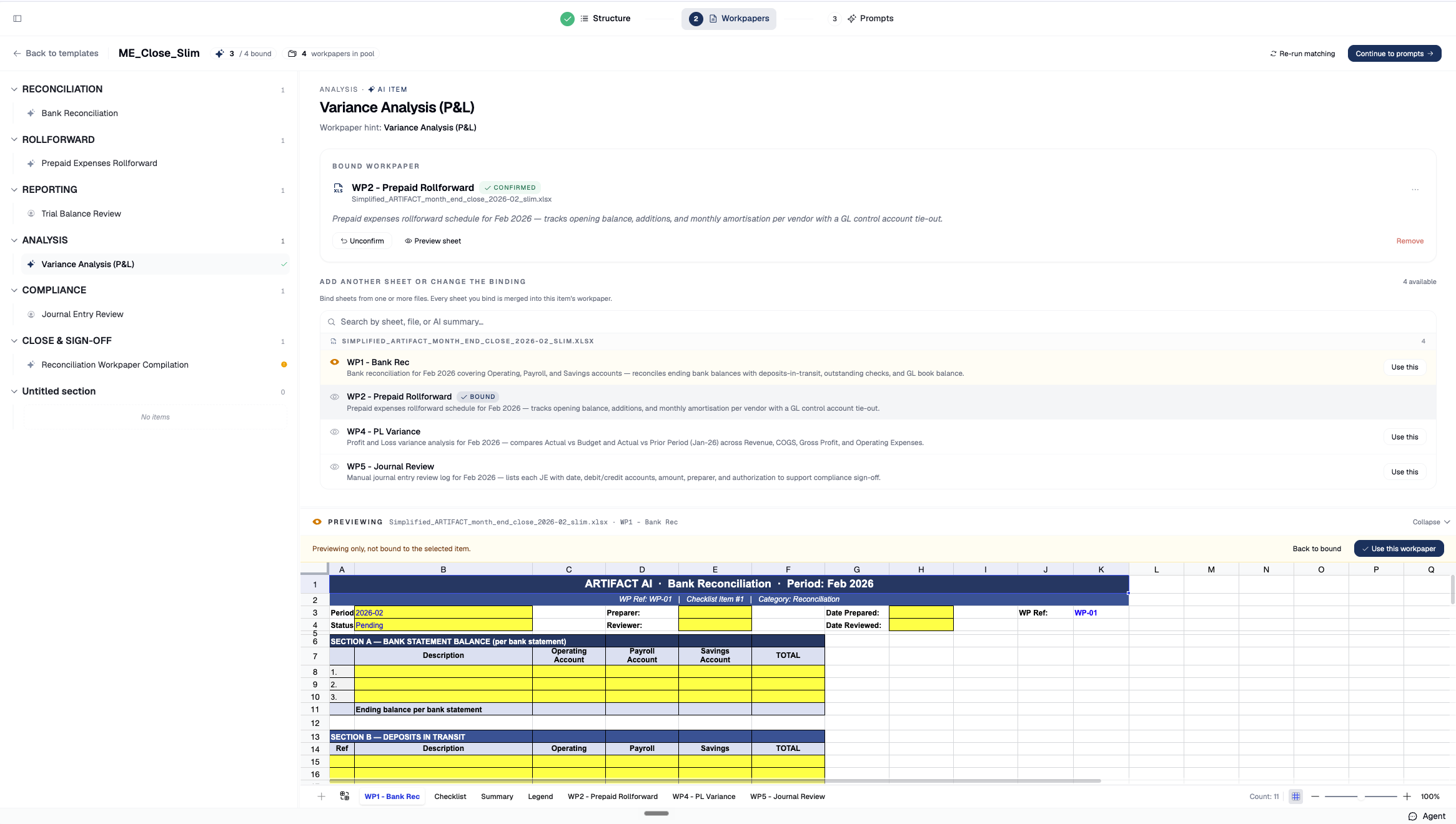 Binding a different candidate working paper to an item
